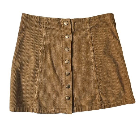 WISHLIST Brown Corduroy Mini Skirt Size Girls Junior Large - Picture 1 of 6